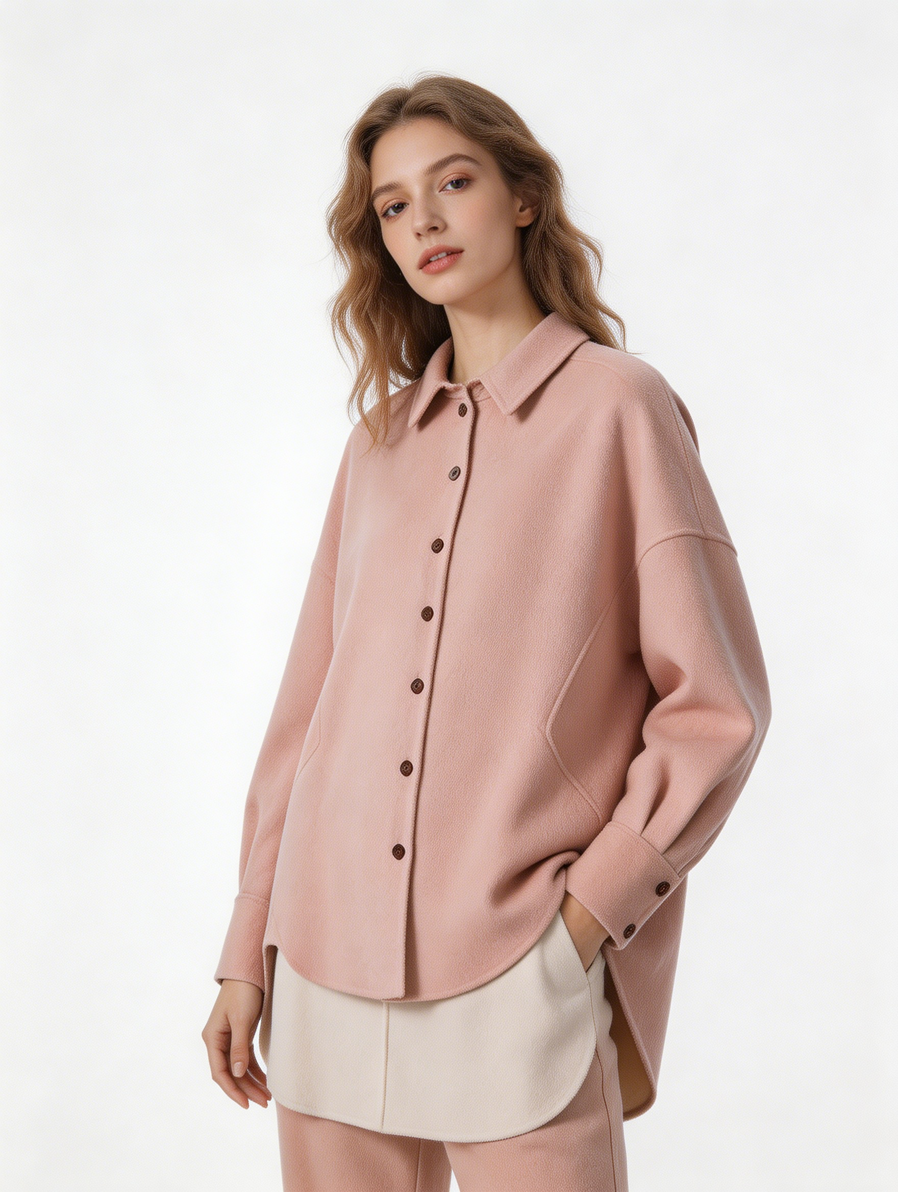 Wool Silk Blend Single-Breasted Collared Coat | Premium Wool | Luxury Coat | CEID Fashion - Luxury Wool Outerwear by CEID - Image 3