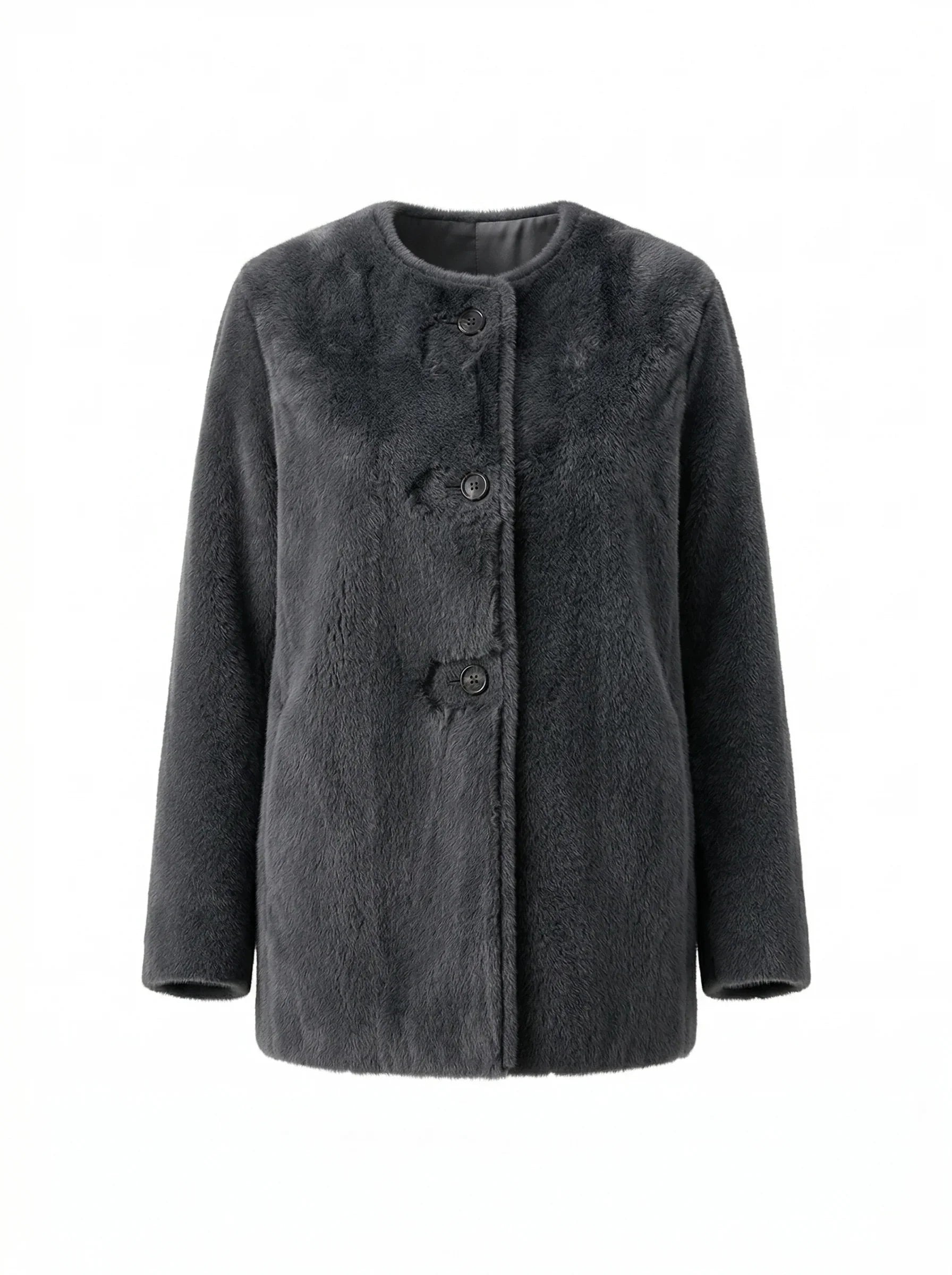 Round Neck Short Mink Cashmere Coat | Premium Cashmere | Luxury Coat | CEID Fashion - Luxury Cashmere Outerwear by CEID - Image 1