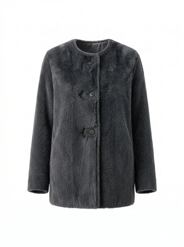 Round Neck Short Mink Cashmere Coat | Premium Cashmere | Luxury Coat | CEID Fashion - Luxury Cashmere Outerwear by CEID - Image 1